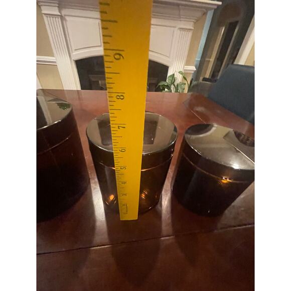 Vintage San Remo Plexiglas Cosmoplast Brown Nesting Containers Canisters Set 3 - Picture 12 of 14